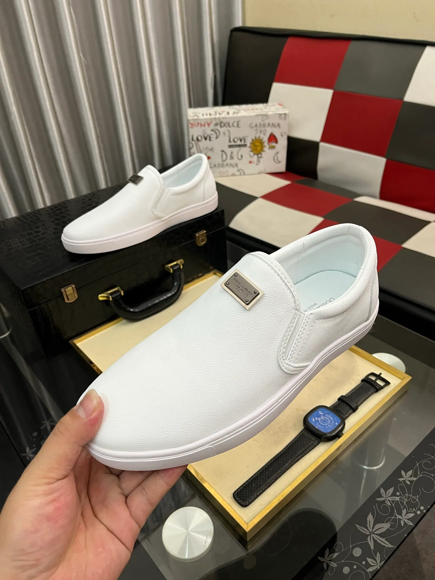 Men's men's shoes💰400⌚️⌚️【DG～】men's casual shoes 2022z cabinet simultaneous sale 🔶🔷🔜The upper is made of cowhide spliced fabric ➕Mesh lining, which is comfortable and breathable. The sole is: the original comfortable and wear-resistant outsole, ⚠️The real thing📱Photographed🎬The real thing is better📢📢📢Size: 38-46